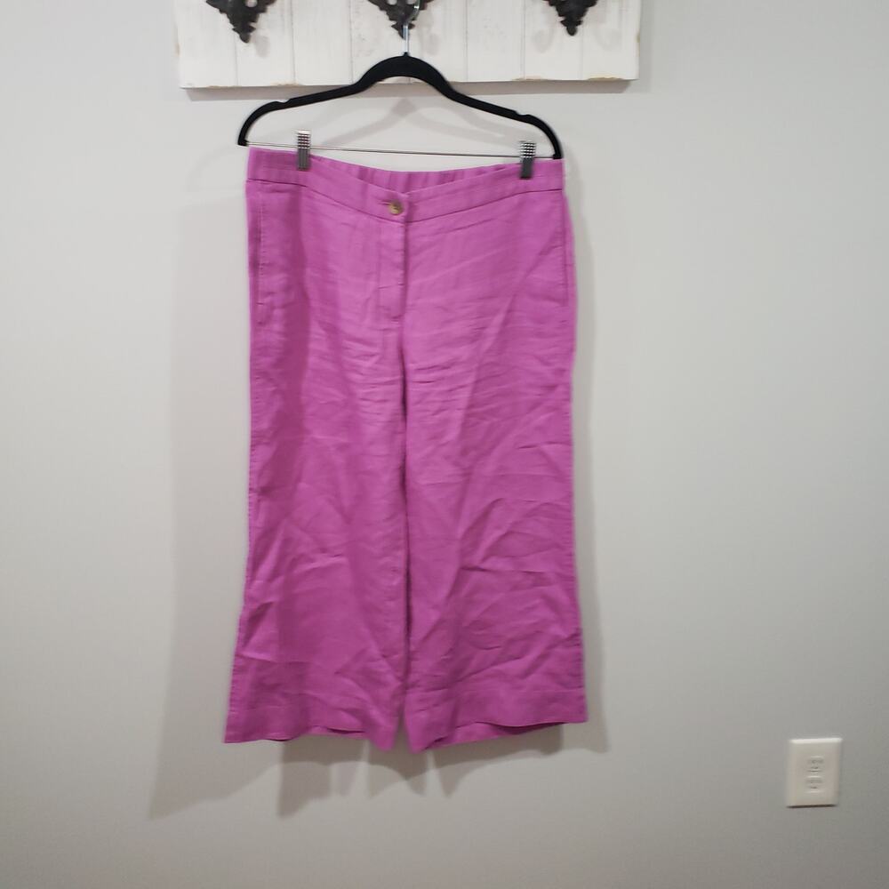 J.Jill Love Linen Pink Crop Pants M Petite